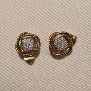 David Yurman infinity earrings yellow gold and diamonds